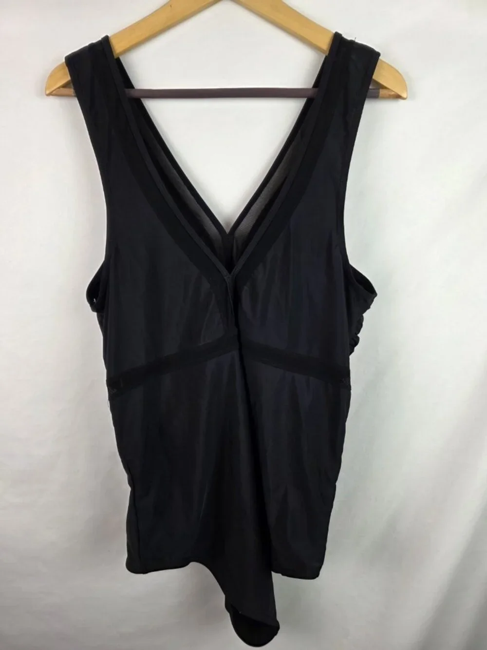 Nicole Miller Women's One Piece Swimsuit Plus Size 1X Black Sheer Swim